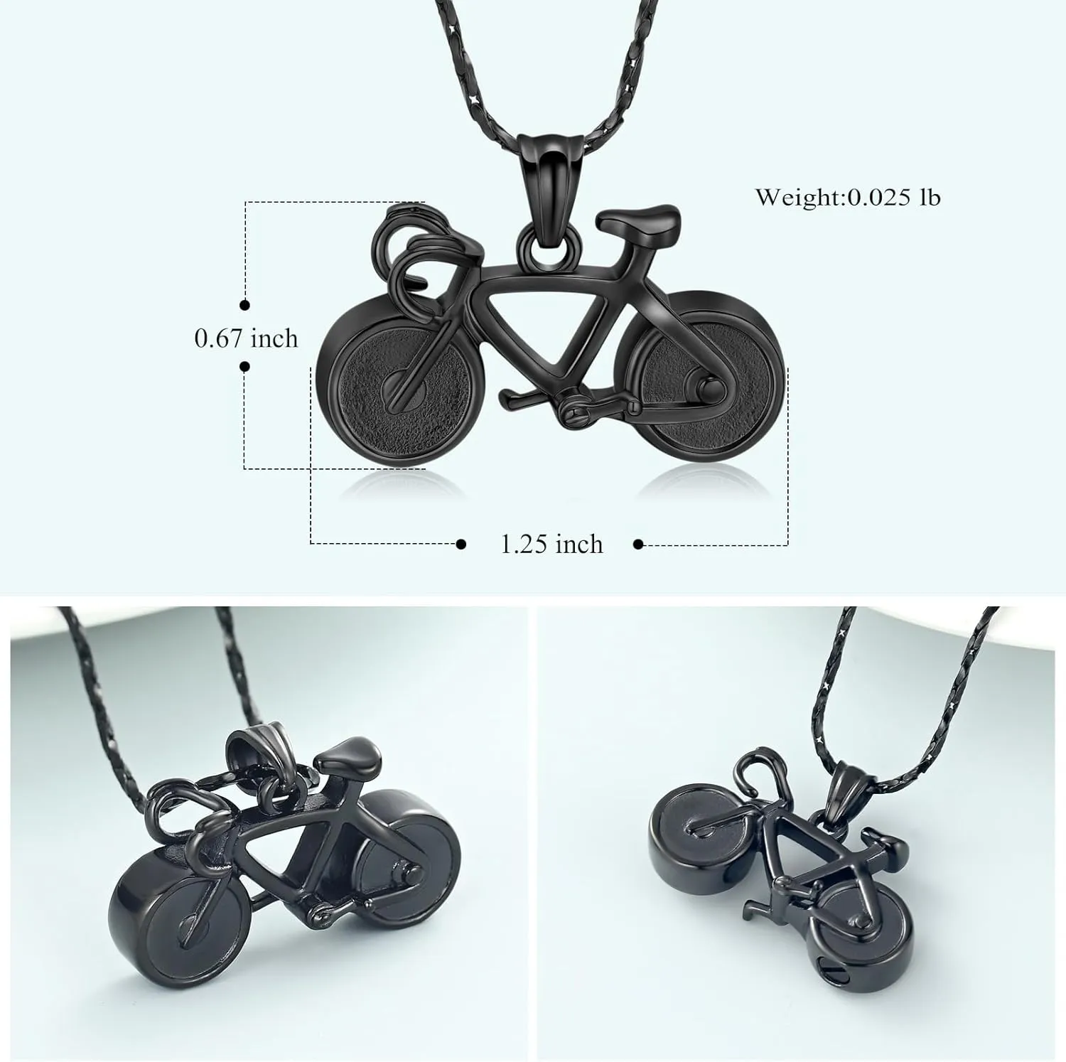 Imrsanl Bicycle Cremation Jewelry for Ashes Bike Urn Necklace for Men Women Keepsake Memorial Ash Jewelry