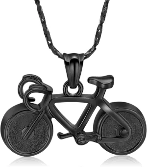 Imrsanl Bicycle Cremation Jewelry for Ashes Bike Urn Necklace for Men Women Keepsake Memorial Ash Jewelry