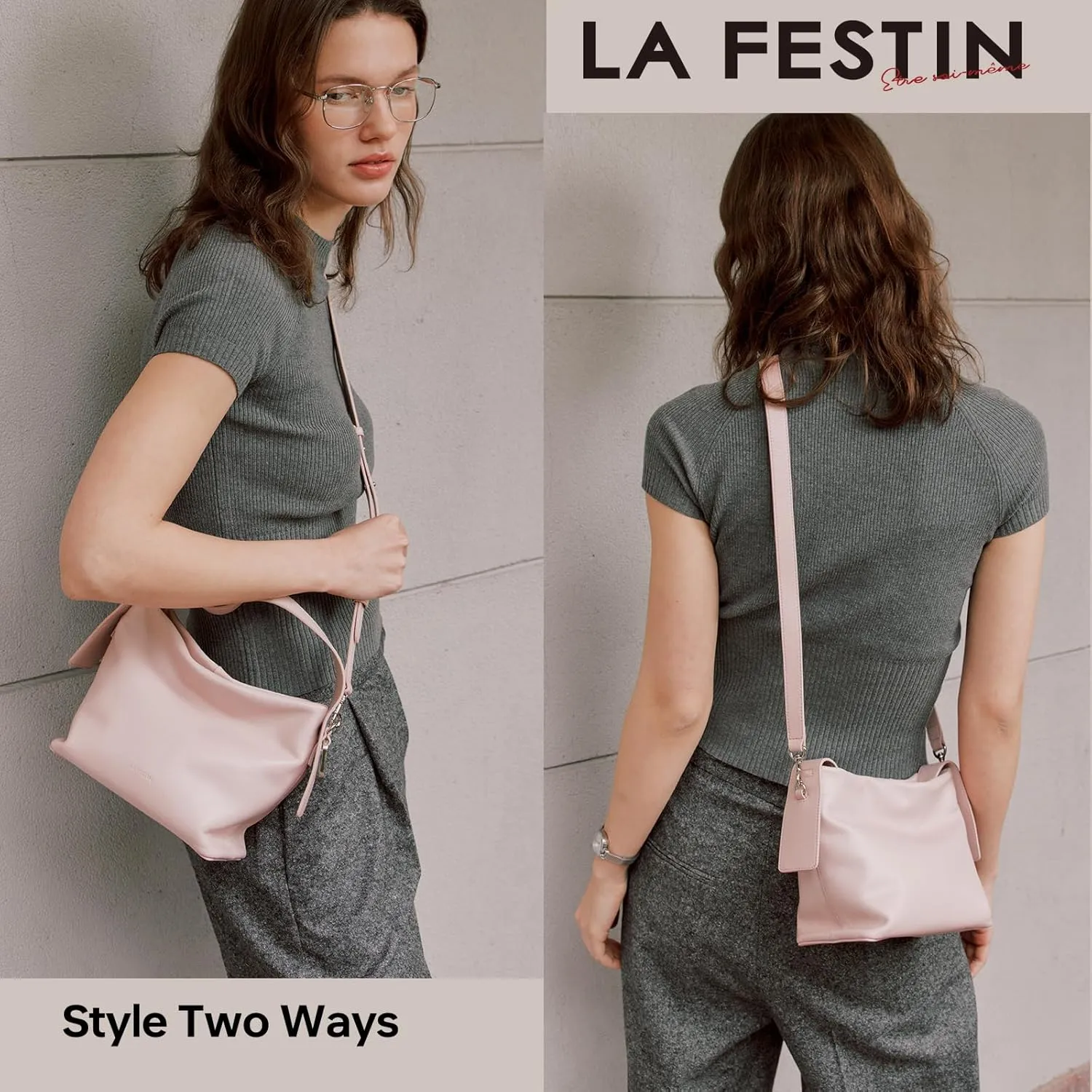 LA FESTIN Hobo Handbag Crossbody Shoulder Bag Tote Satchel Purse with Adjustable Strap