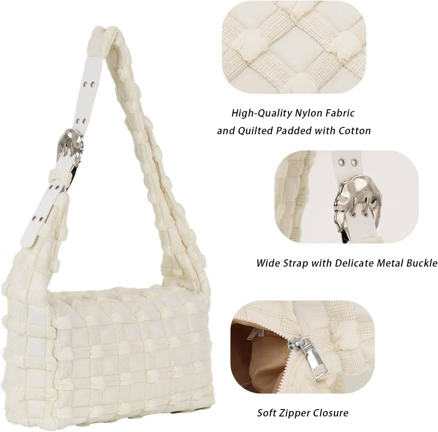 Lanpet Puffer Tote Bag for Women Large Lightweight Nylon Tote Bag Quilted Carryall Bag Soft Puffy Crossbody Bag Hobo Handbags