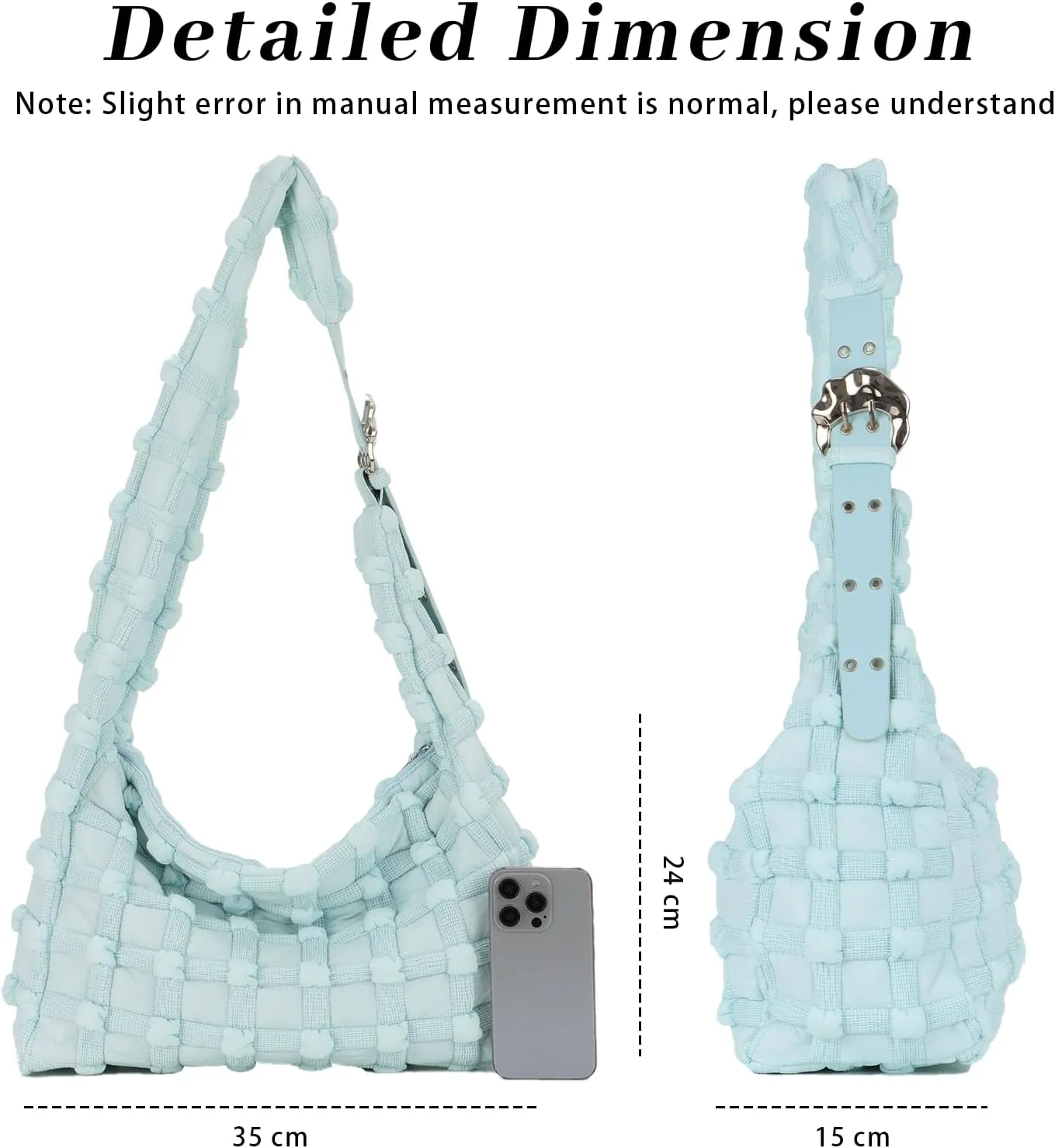 Lanpet Puffer Tote Bag for Women Large Lightweight Nylon Tote Bag Quilted Carryall Bag Soft Puffy Crossbody Bag Hobo Handbags