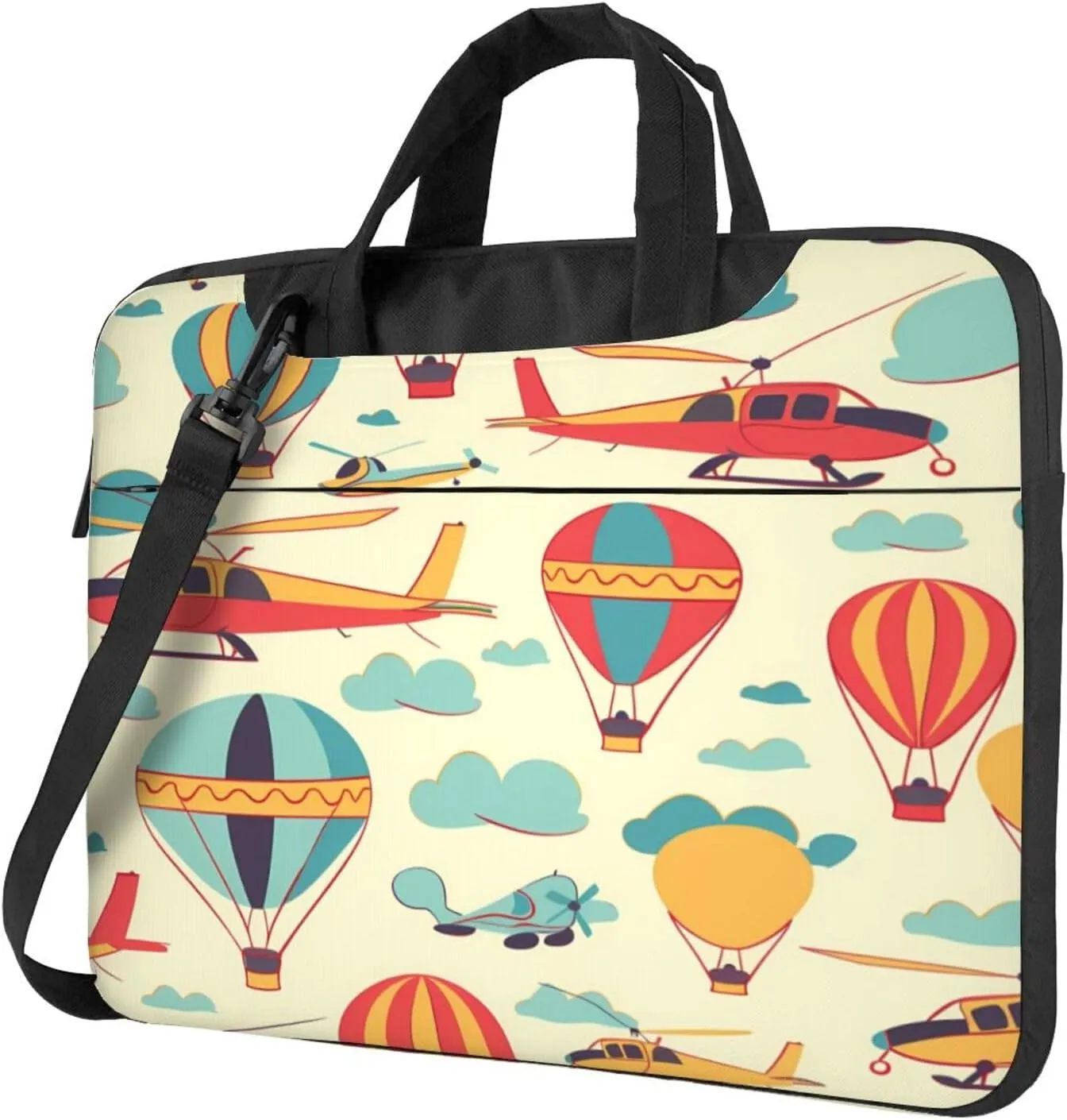 Laptop Bag Case Retro Airplane Hot Balloon Computer Messenger Shoulder Bag Laptop Sleeve Briefcase