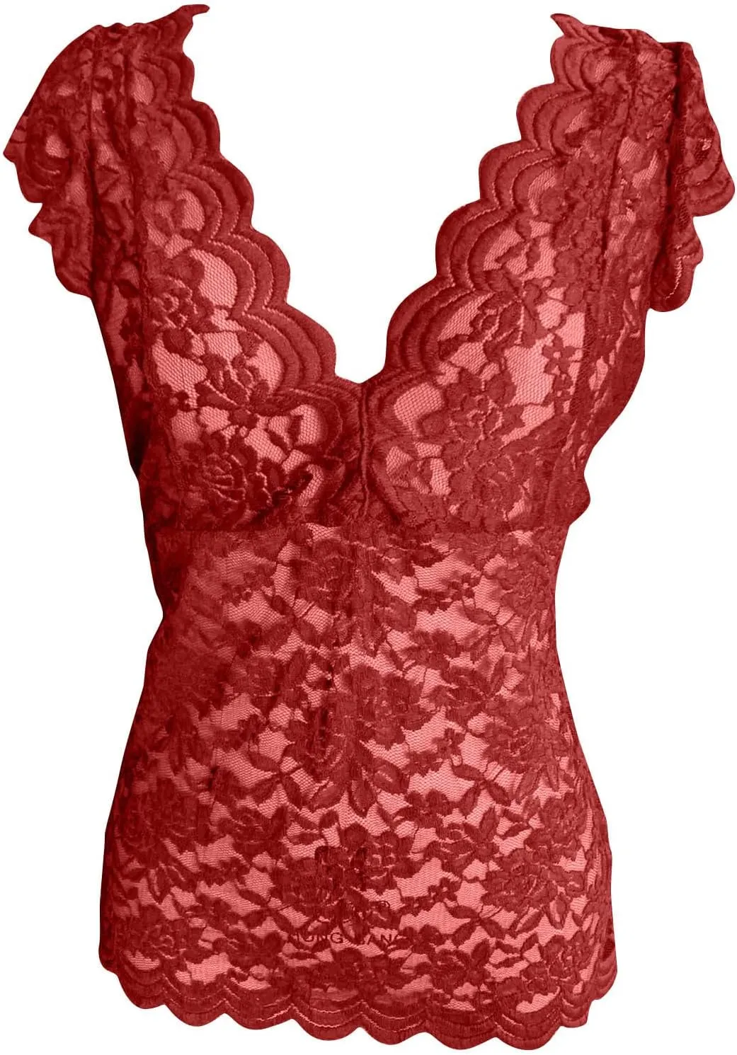 Lastesso Tank Tops Women Trendy Lace Sexy Summer Tops Deep V Neck Sleeveless Slim Fitted Tanks Fashion Going Out Clothes