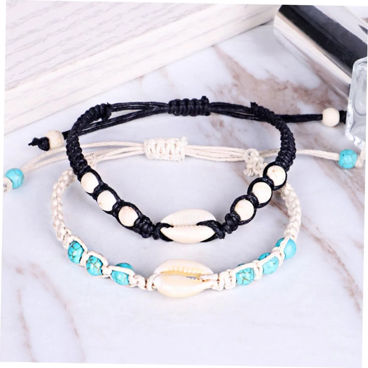 LIFKOME Hand Woven Bracelet Shell Hand Jewelry Shell Bracelet