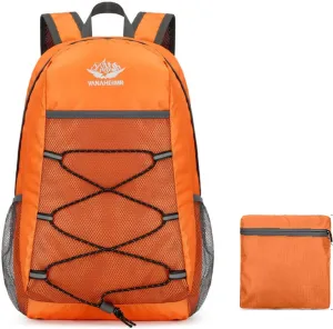 Lightweight Foldable Hiking Daypacks Backpack for Outdoor Travel Camping (Orange)