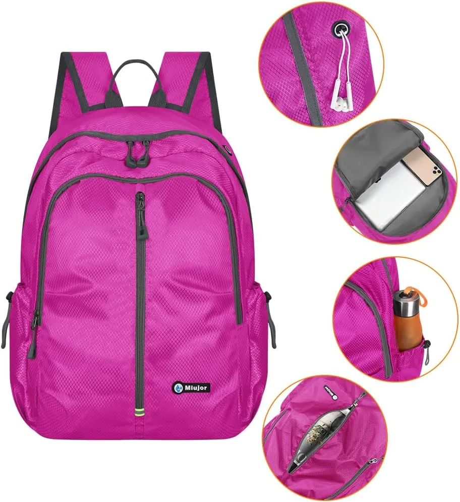 Lightweight Packable Foldable Backpack,Hiking backpack,Travel Backpack (Rose Red)