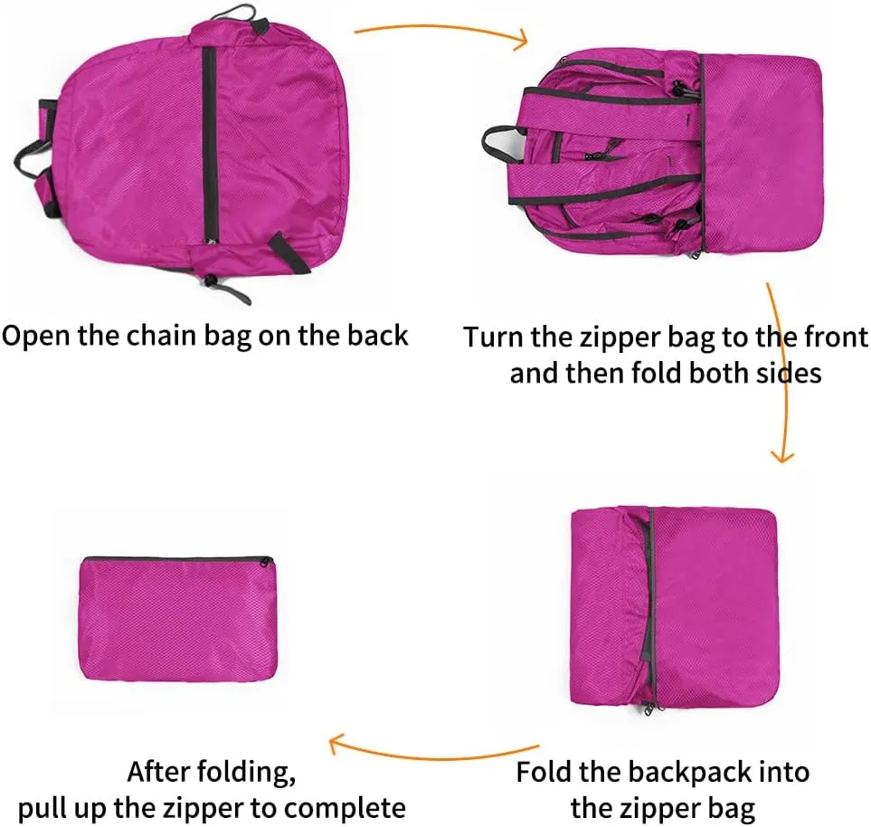 Lightweight Packable Foldable Backpack,Hiking backpack,Travel Backpack (Rose Red)