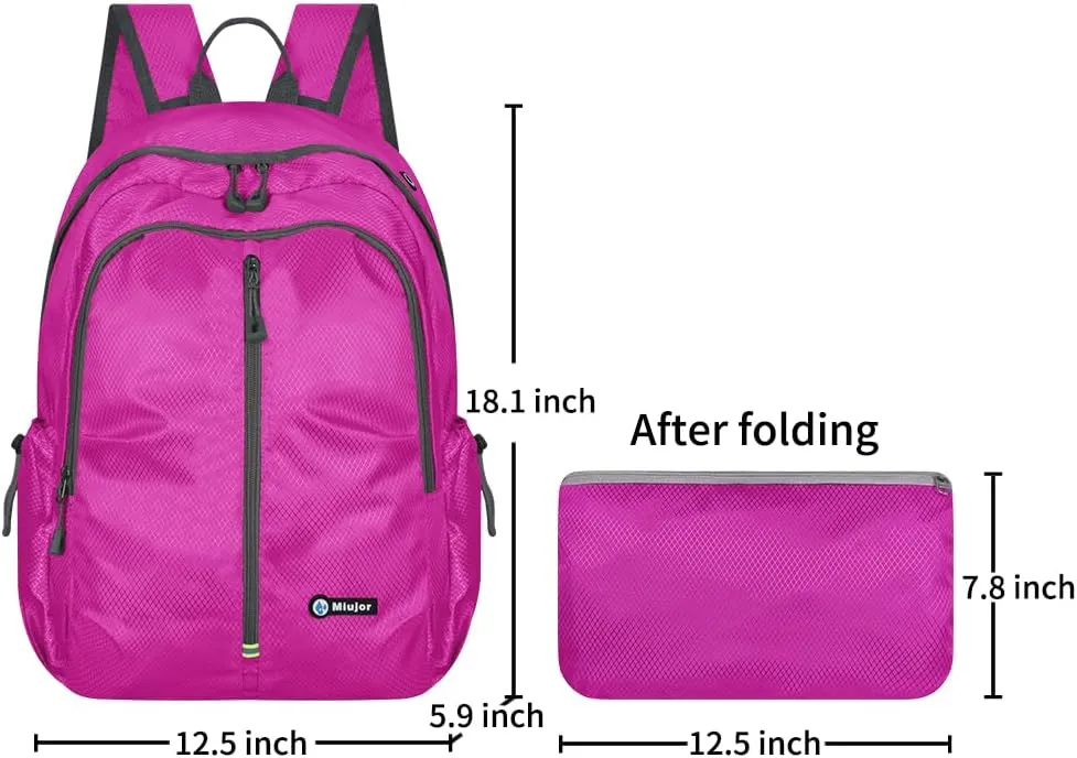 Lightweight Packable Foldable Backpack,Hiking backpack,Travel Backpack (Rose Red)