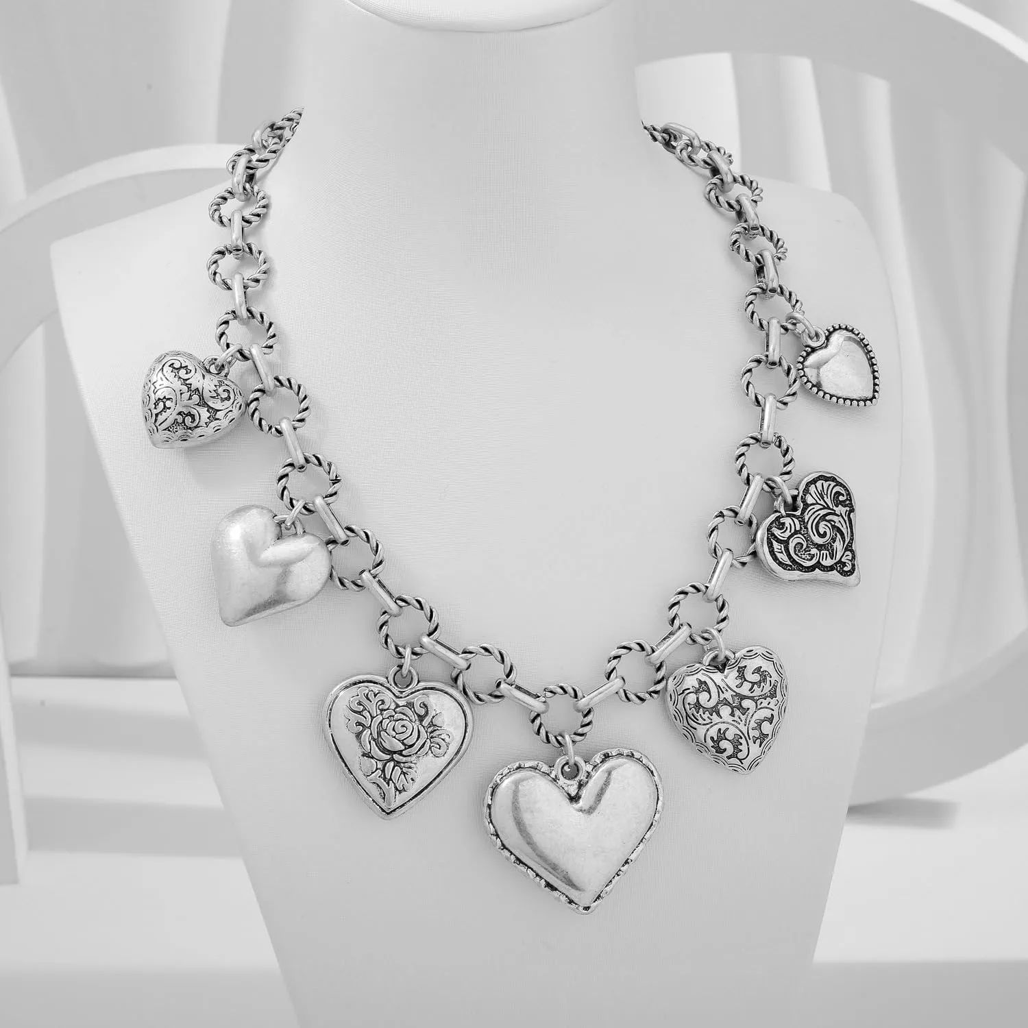 LILIE&WHITE Gold Heart Necklaces For Women With Different Heart Charms Gold Charm Sun Heart Necklace Coin Charms Fashion Jewelry Gift