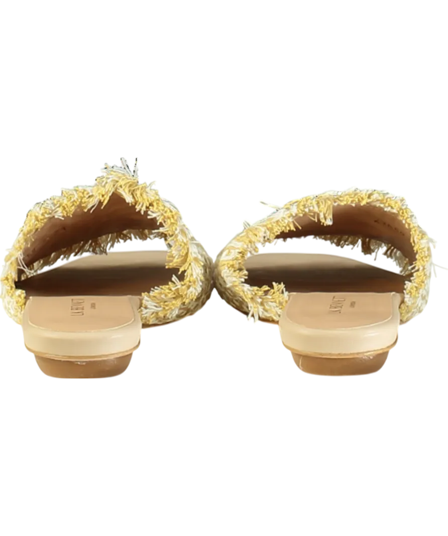 LK Bennett Beige Meera Blue Raffia Flat Sandals UK 3 EU 36 
