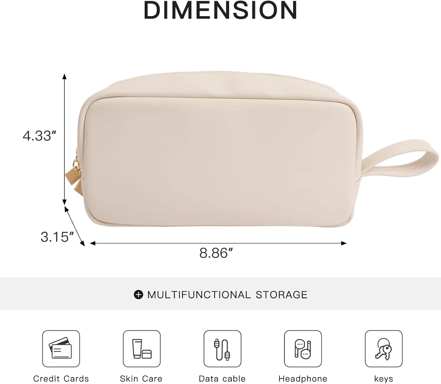 Makeup Bag with Handle, Large Capacity Cosmetic Bag,Water Resistent Make up Bag,Toiletry Zipper Pouch,Tech Bag,Electronic Organizer Travel Case,Storage Pouches for Organization Cream