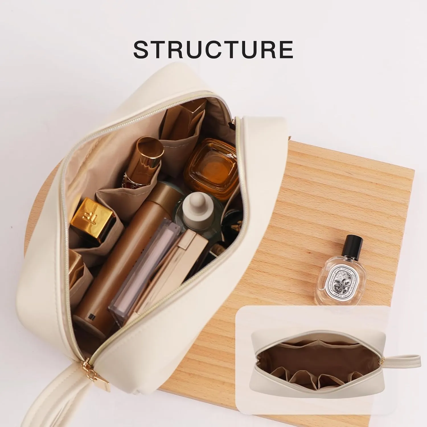 Makeup Bag with Handle, Large Capacity Cosmetic Bag,Water Resistent Make up Bag,Toiletry Zipper Pouch,Tech Bag,Electronic Organizer Travel Case,Storage Pouches for Organization Cream