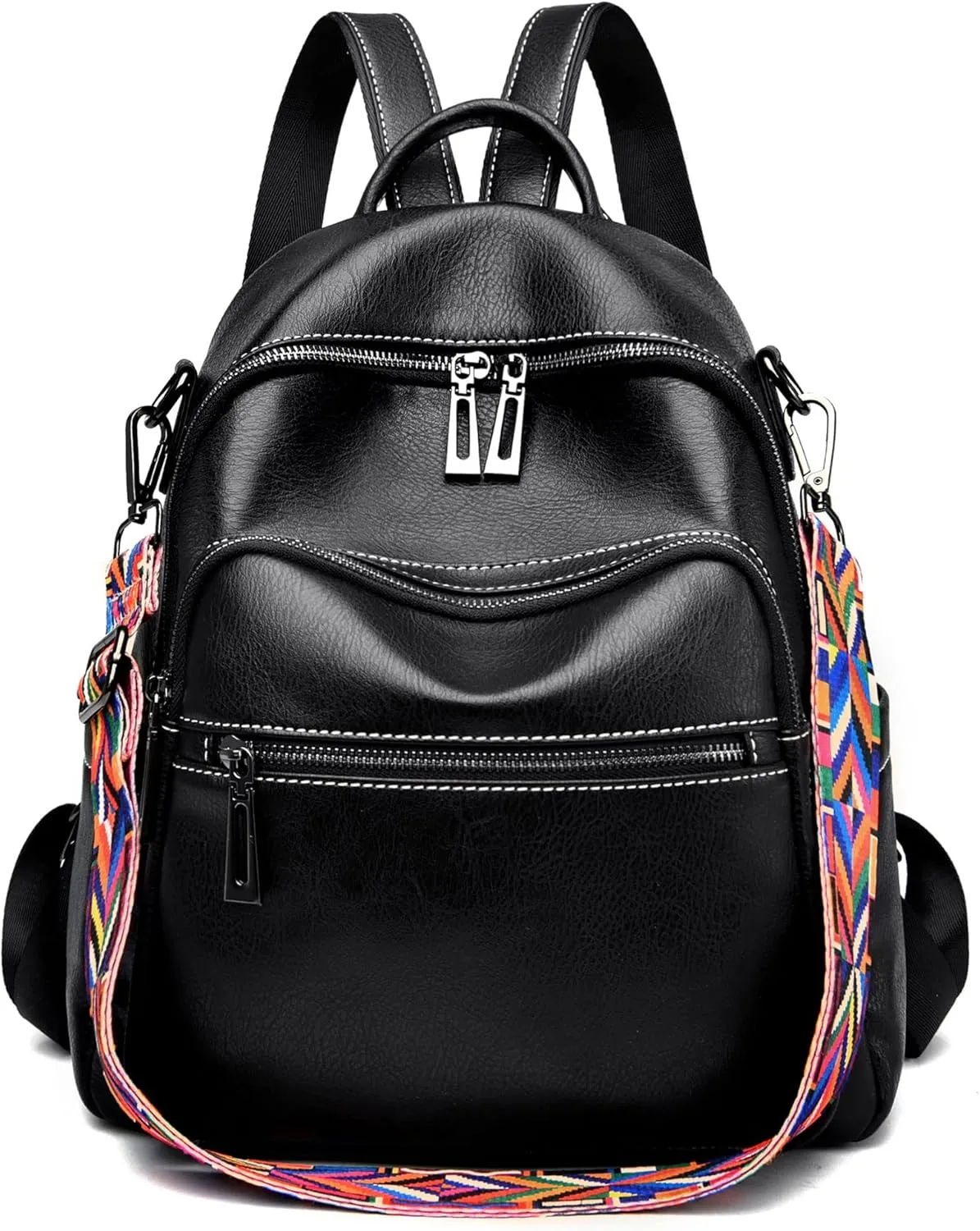 Maxoner Backpack Purse for Women Fashion Genuine Leather Convertible Shoulder Handbag Travel Bag Satchel Rucksack Ladies Bag