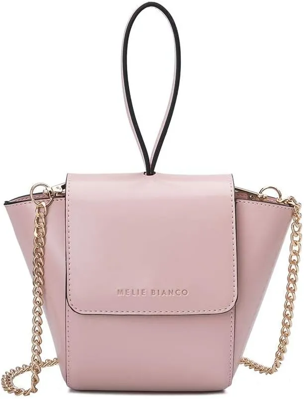 Melie Bianco Adele Vegan Leather Ring Wristlet Crossbody Bag, Blush