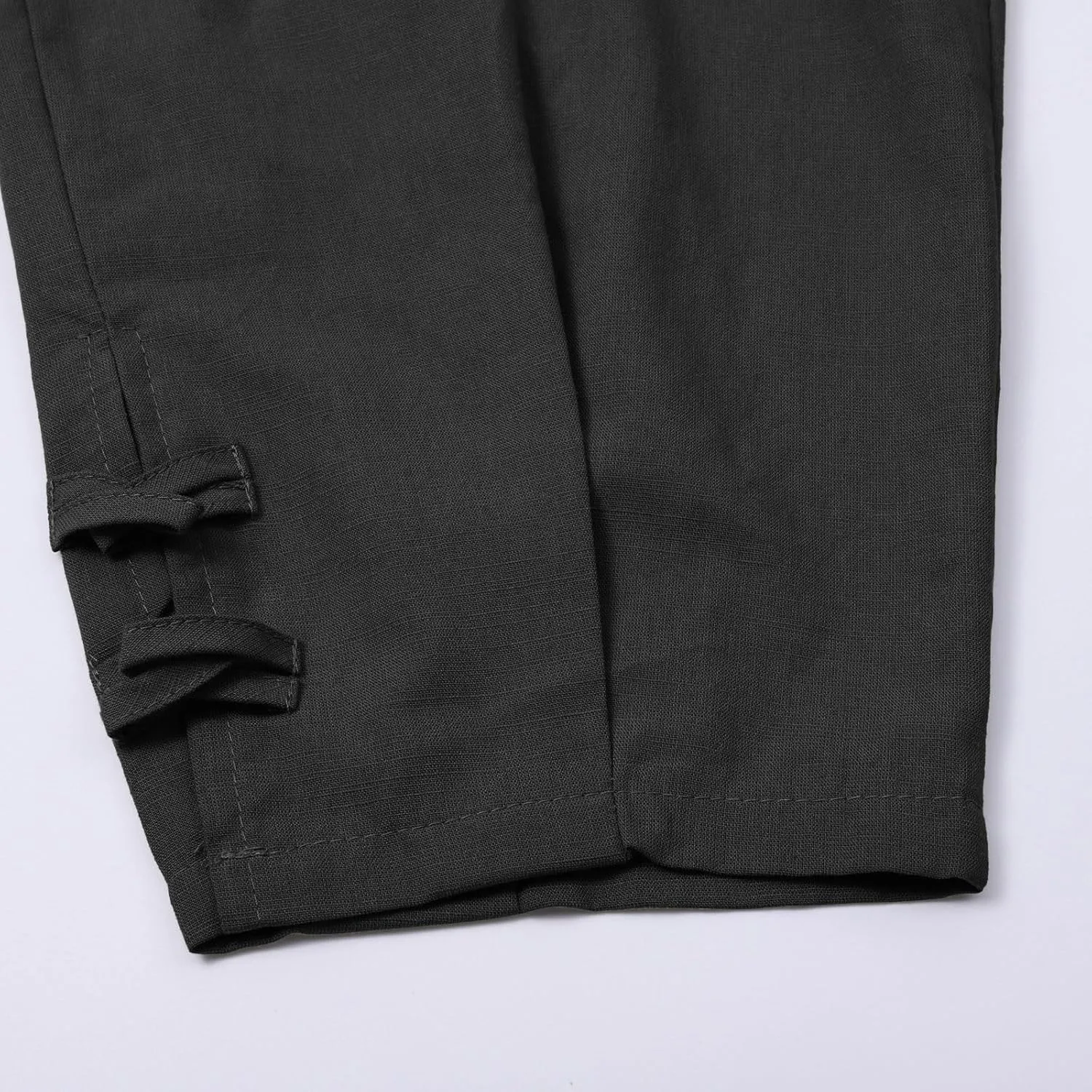 Men's Linen Casual Pants with Pockets Summer Elastic Waist Basic Capris Solid Leisure Athletic Five Short Pant Big and Tall