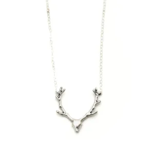 Oh Deer Antler Bar Necklace in Sterling Silver, Deer Necklace, Deer Jewelry, Bar Necklace, Woodland Jewelry