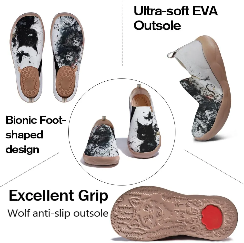 Onehorse Footwear for Womens Comfortable Loafers Painted Travel Shoes Casual Breathable Slip-Ons
