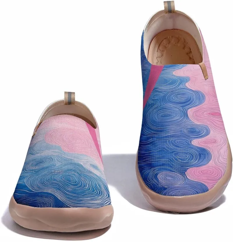 Onehorse Womens Flats Slip-Ons Comfortable Lightweight Sneakers Painted Casual Loafers Walking Travel Shoes