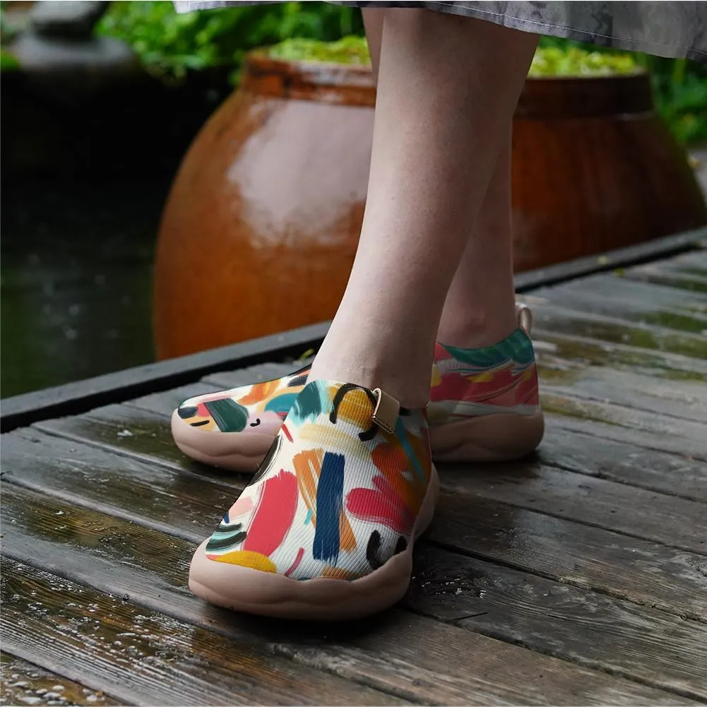 Onehorse Womens Flats Slip-Ons Comfortable Lightweight Sneakers Painted Casual Loafers Walking Travel Shoes