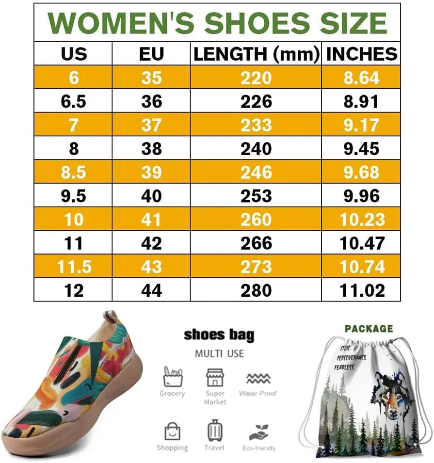 Onehorse Womens Flats Slip-Ons Comfortable Lightweight Sneakers Painted Casual Loafers Walking Travel Shoes