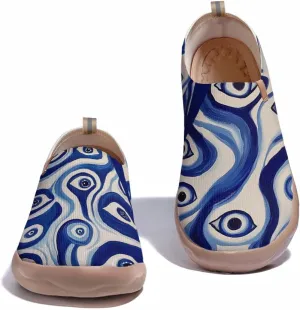 Onehorse Womens Flats Slip-Ons Comfortable Lightweight Sneakers Painted Casual Loafers Walking Travel Shoes
