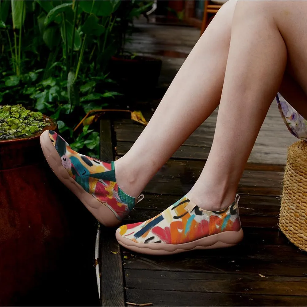 Onehorse Womens Flats Slip-Ons Comfortable Lightweight Sneakers Painted Casual Loafers Walking Travel Shoes