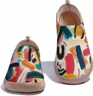 Onehorse Womens Flats Slip-Ons Comfortable Lightweight Sneakers Painted Casual Loafers Walking Travel Shoes