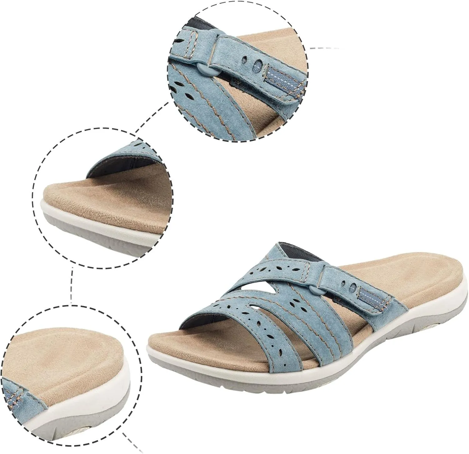 Orthopedic Sandals for Women Dressy Comfortable Beach Sandals Flip Flops Summer Walking Sandals with Arch Support