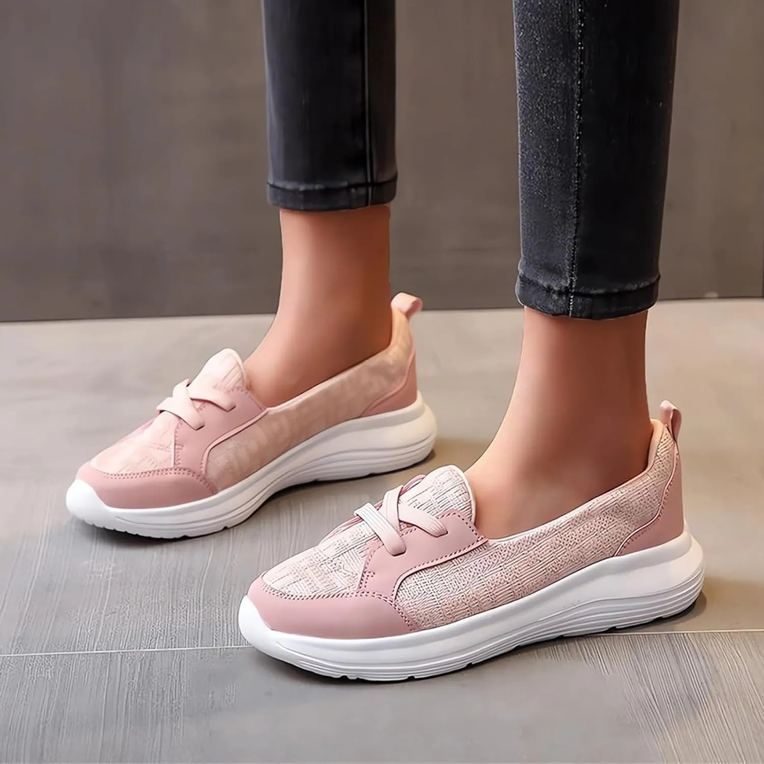 Orthopedic Shoes for Women Comfortable Mesh Arch Support Walking Loafers, Breathable Low Top Soft Sole Non-Slip Sneakers Casual Comfort Walking Sneakers