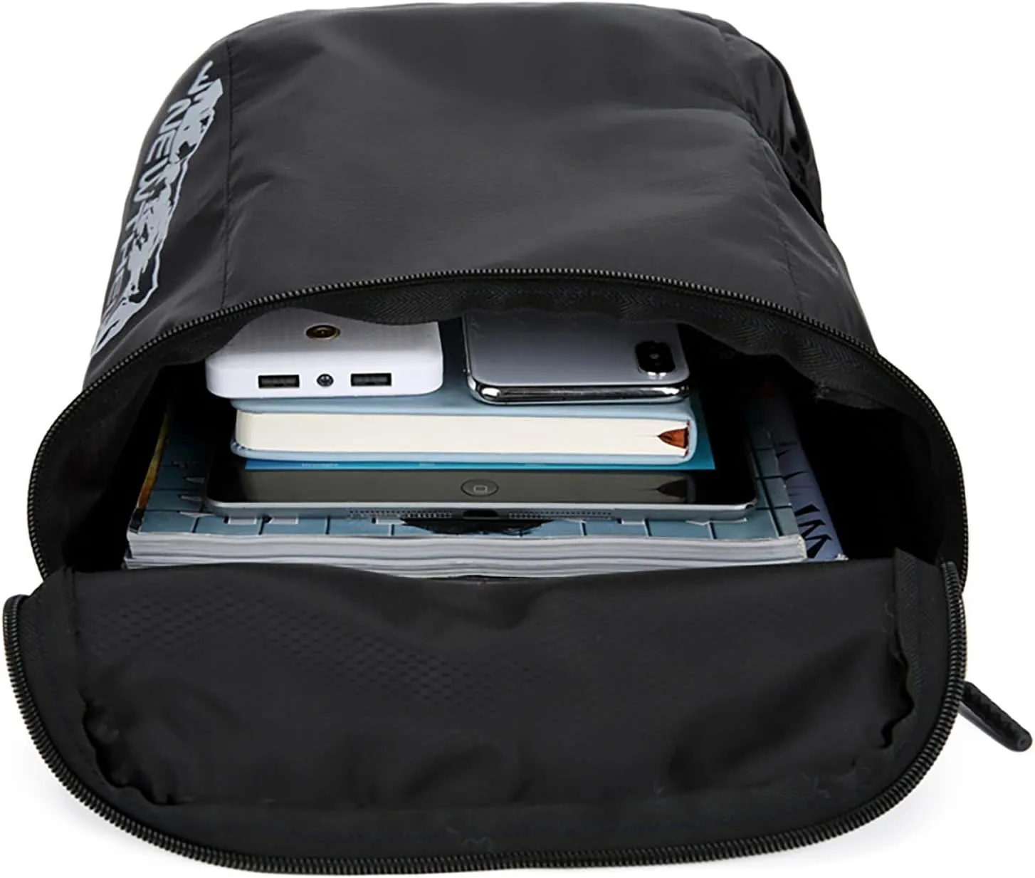 Outdoor Packable Backpack Lightweight Folding Rucking Backpacks Storage Travel Bag for Men Women Sports Daypacks(Black)