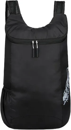 Outdoor Packable Backpack Lightweight Folding Rucking Backpacks Storage Travel Bag for Men Women Sports Daypacks(Black)