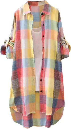 PETYCZEN Button Down Shirts for Women Fall Fashion 2023 Color Block Long Sleeve Cardigan Tops Oversized T Shirts Work Blouses