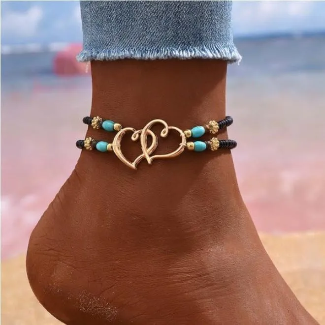 Pingyongchang Elastic Shell Bead Ankle Bracelets for Women Girls Gold Silver Colorful Shell Beads Chain Layered Bohemian Beach Bracelet Adjustable Handmade Friendship Jewelry Gifts Adjustable Size