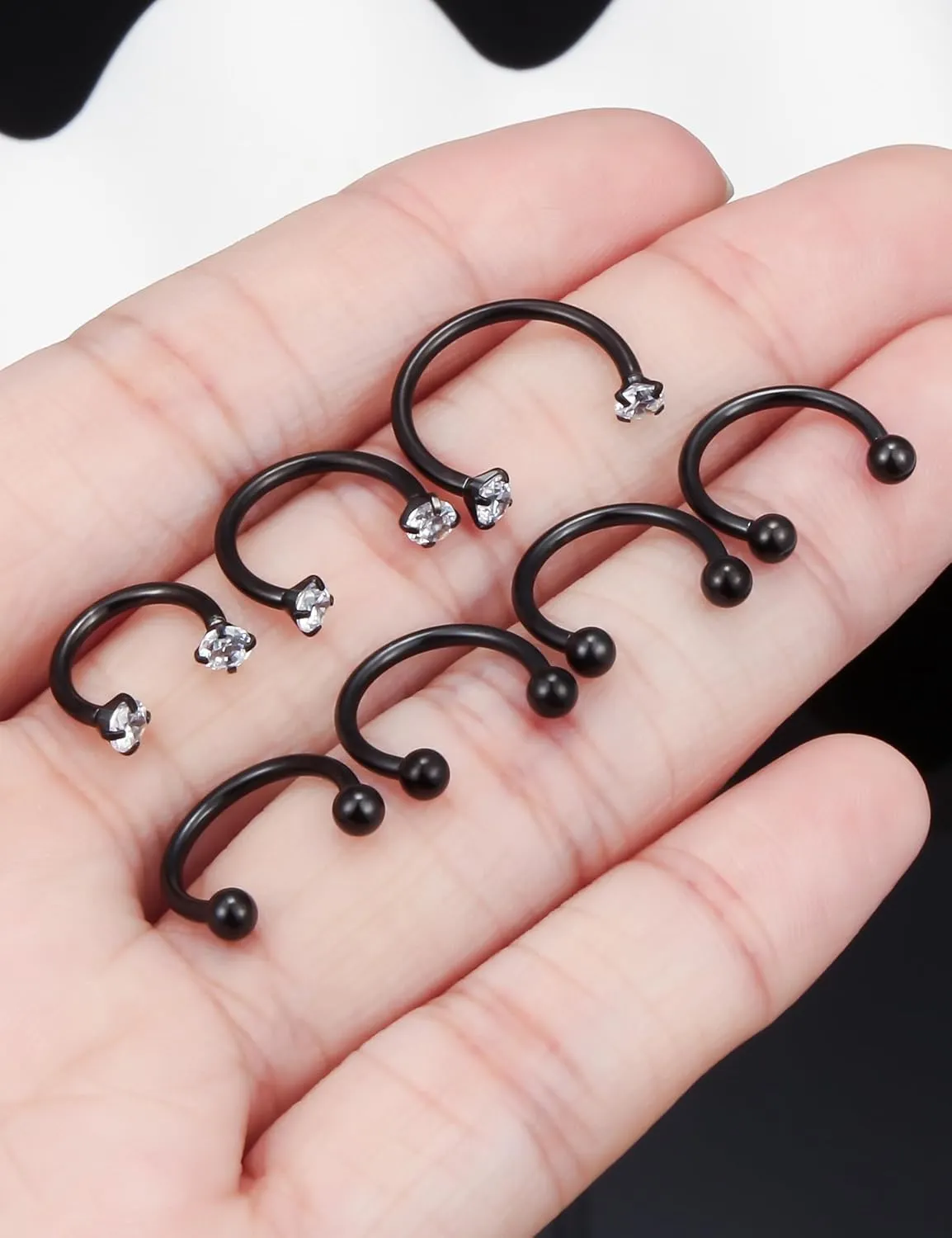 Prjndjw 16g Septum Rings Internally Threaded Surgical Steel Septum Jewelry Lip Rings Hoop Labret Jewelry Horseshoe Earrings Daith Piercing Jewelry for Women Men External thread Septum hoop