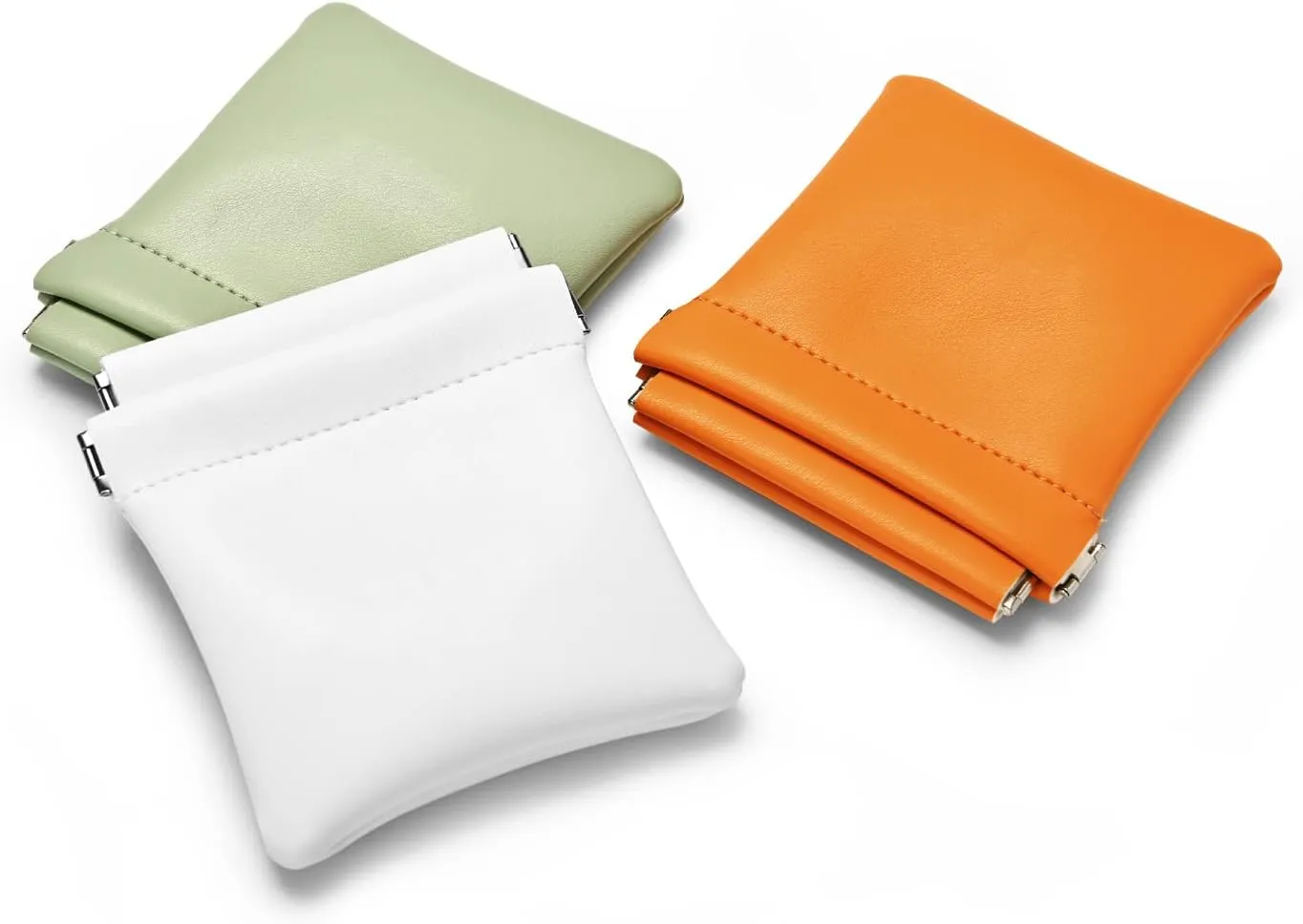 PU Leather Jewelry Travel Bag Leather Jewelry Pouch Christmas,Wedding Party Favor Gift Bag (L, Orange)