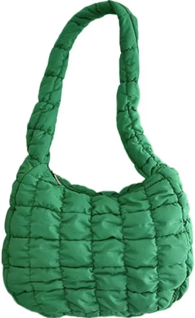 Puffer Tote Bag for Women Large Quilted Carryall Padding Crossbody Bag Soft Puffy Hobo Handbags Puff Purse