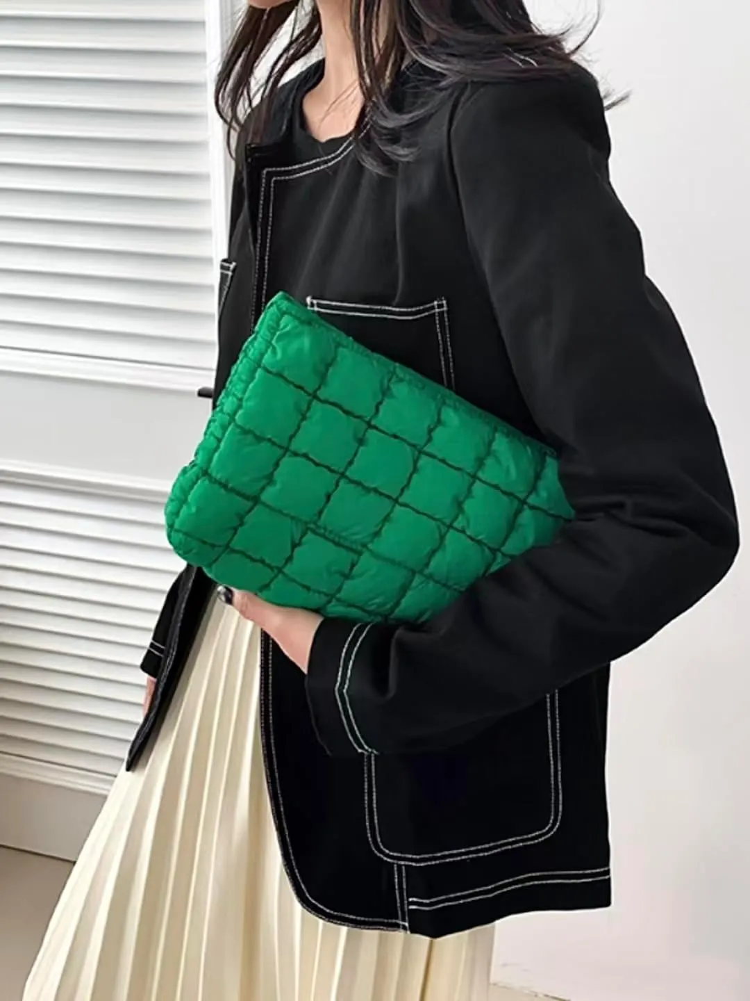 Puffer Tote Bag for Women Large Quilted Carryall Padding Crossbody Bag Soft Puffy Hobo Handbags Puff Purse