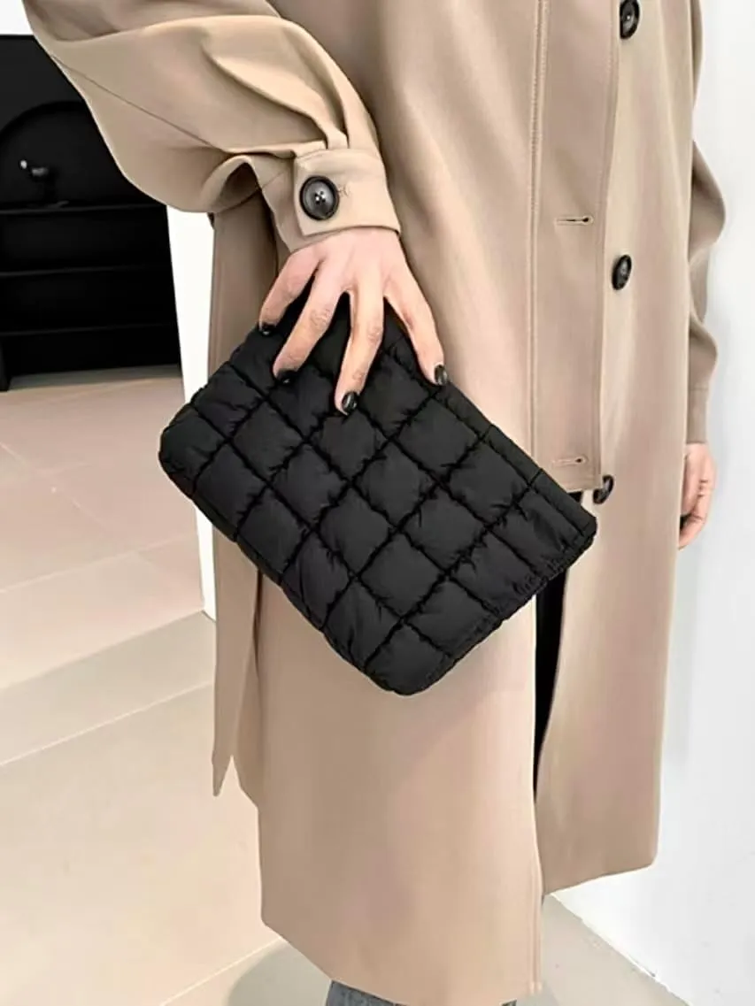 Puffer Tote Bag for Women Large Quilted Carryall Padding Crossbody Bag Soft Puffy Hobo Handbags Puff Purse