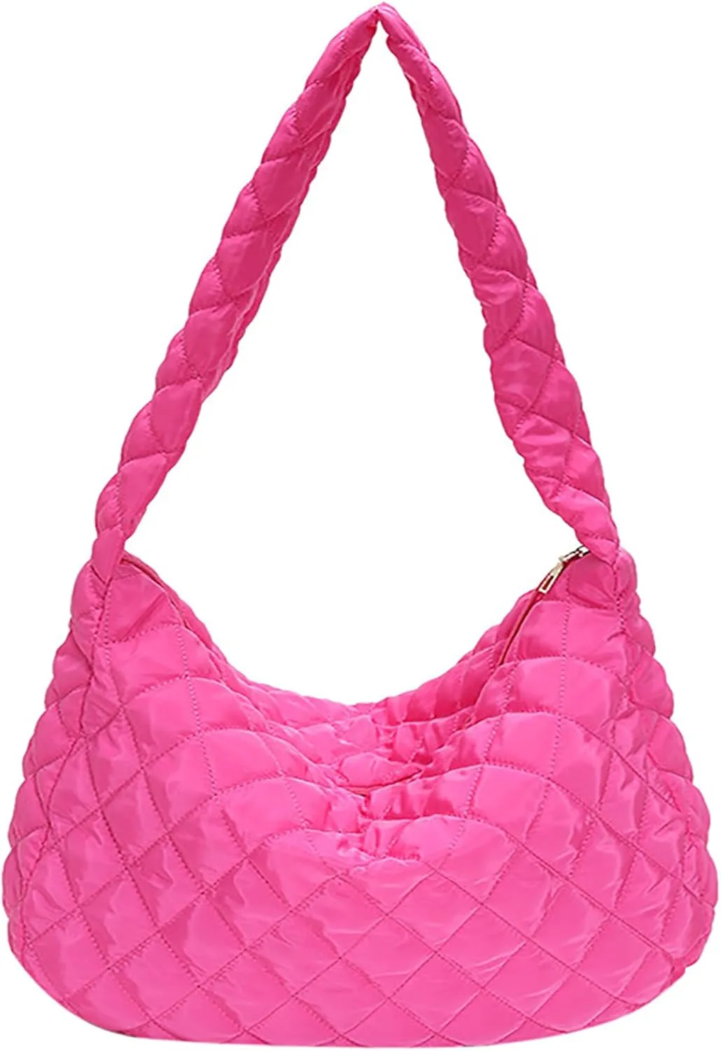Puffer Tote Bag for Women Large Quilted Tote Bag Puffy Crossbody Shoulder Bag Lightweight Nylon Hobo Bag