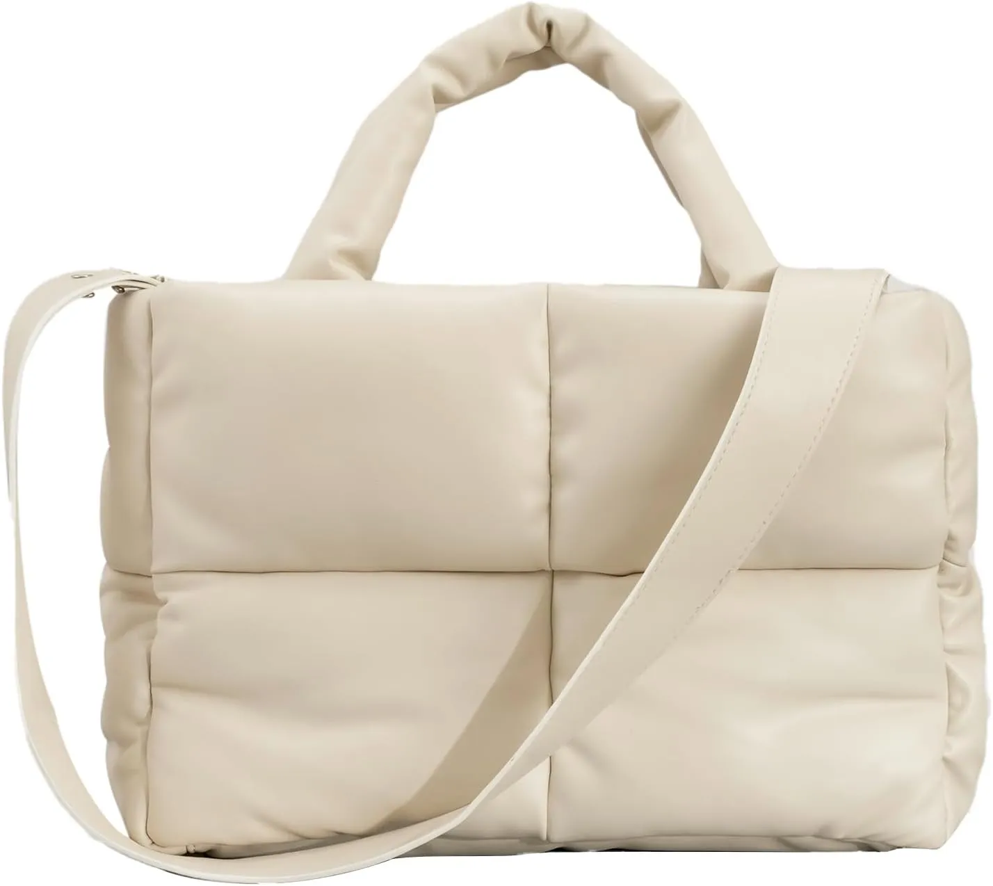 Puffy Tote Bag, Puffer Crossbody Bags for Women Light Winter Down Cotton Padded Quilted Tote Bag Shoulder Handbag