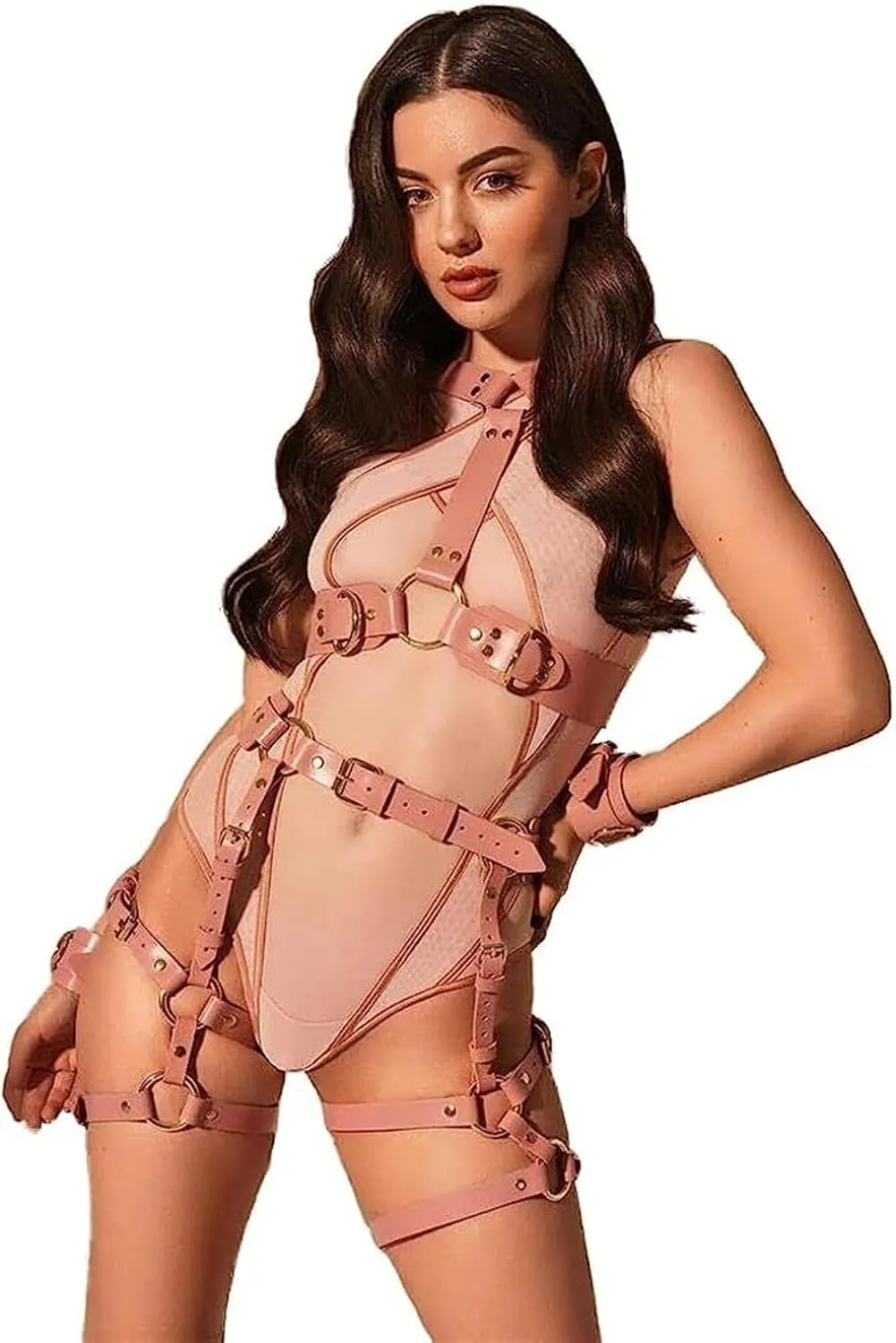Punk Leather Body Belt Harness Sexy Chain Suspenders Lingerie Adjustable Gothic Garter Belts