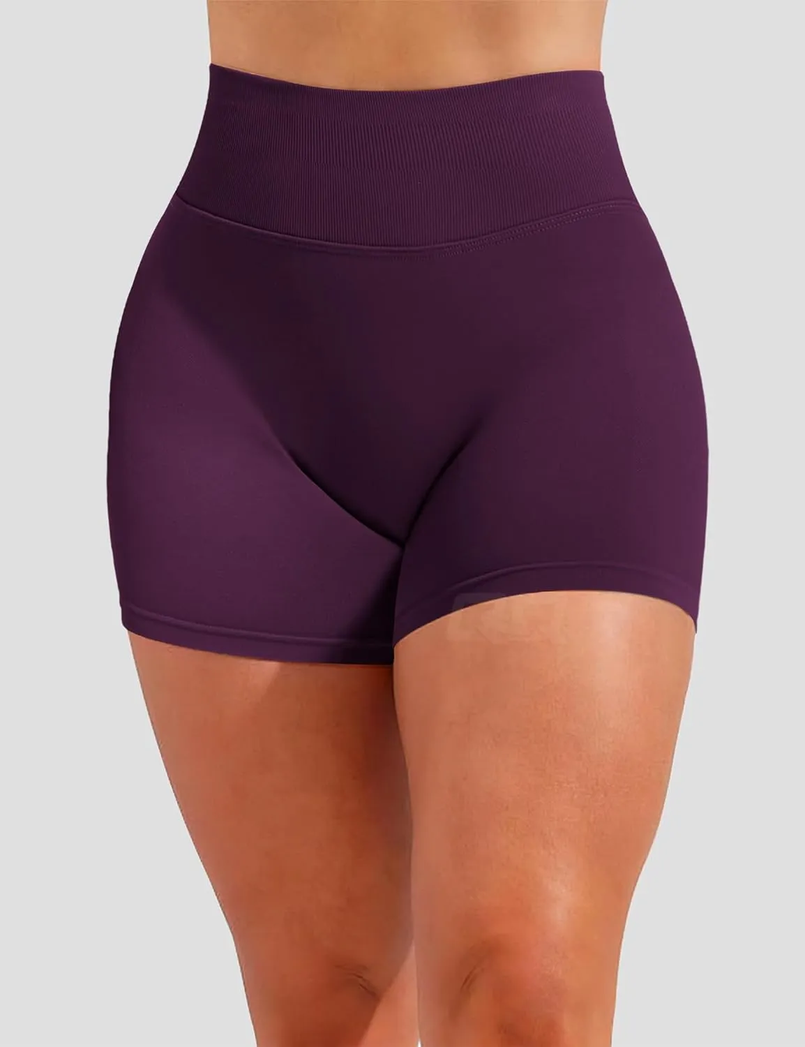 QOQ Women Workout Shorts 4.5" Scrunch Booty Gym Shorts Seamless Butt Lifting Impact Yoga Shorts