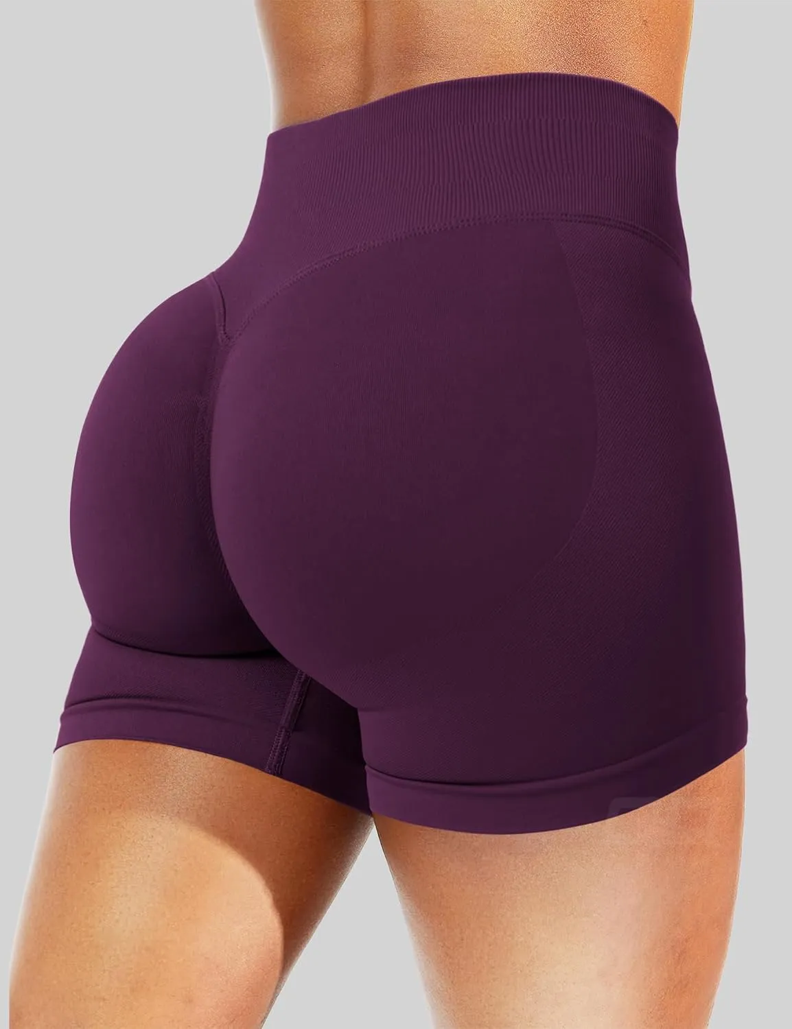 QOQ Women Workout Shorts 4.5" Scrunch Booty Gym Shorts Seamless Butt Lifting Impact Yoga Shorts
