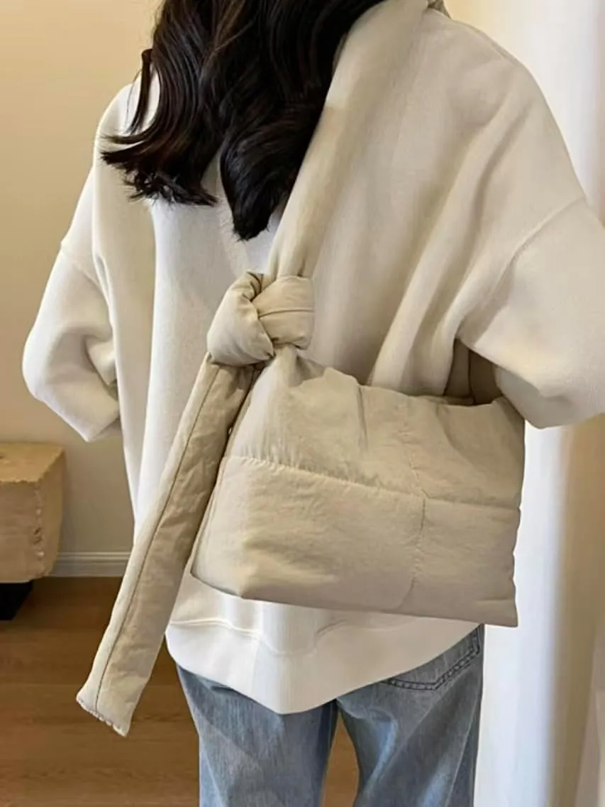 Quilted Puffer Bag Medium Crossbody Padded Bag Soft Puffy Hobo Handbags Shoulder Puff Purse for Women Girls