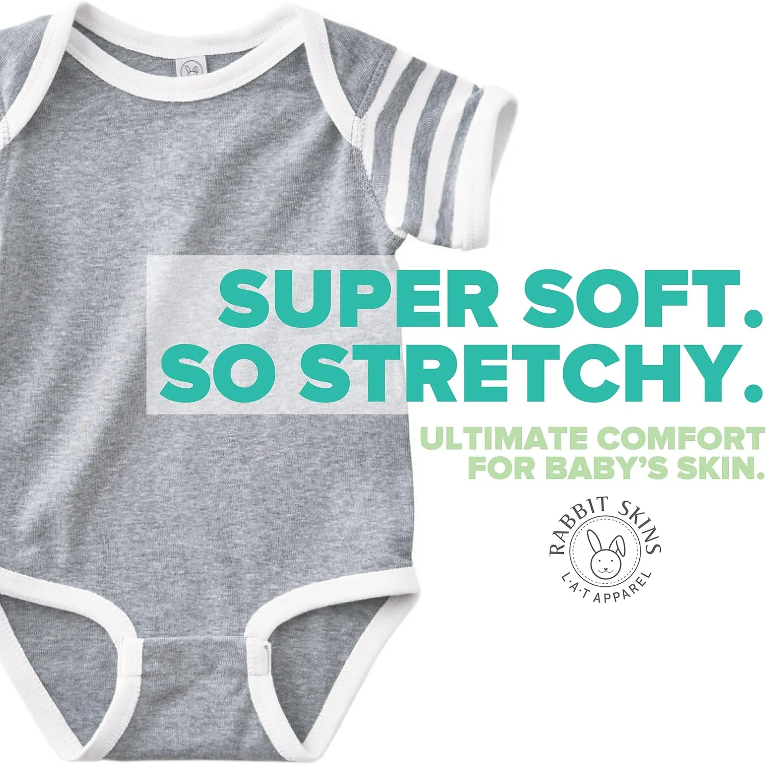 Rabbit Skins Rabbit Skins Baby Bodysuit Girl & Boy | Newborn 0-3 Months to 24 Month Toddler, Snap Easy Closure (4400)