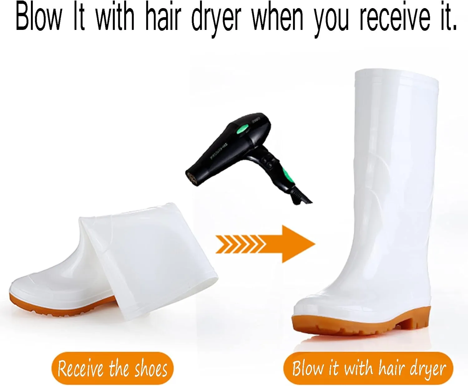 Rain Boots for Women Waterproof, Women's Mid Calf Rain Boots Waterproof Lightweight Garden Shoes Comfortable Anti-Slipping Rubber Shoes