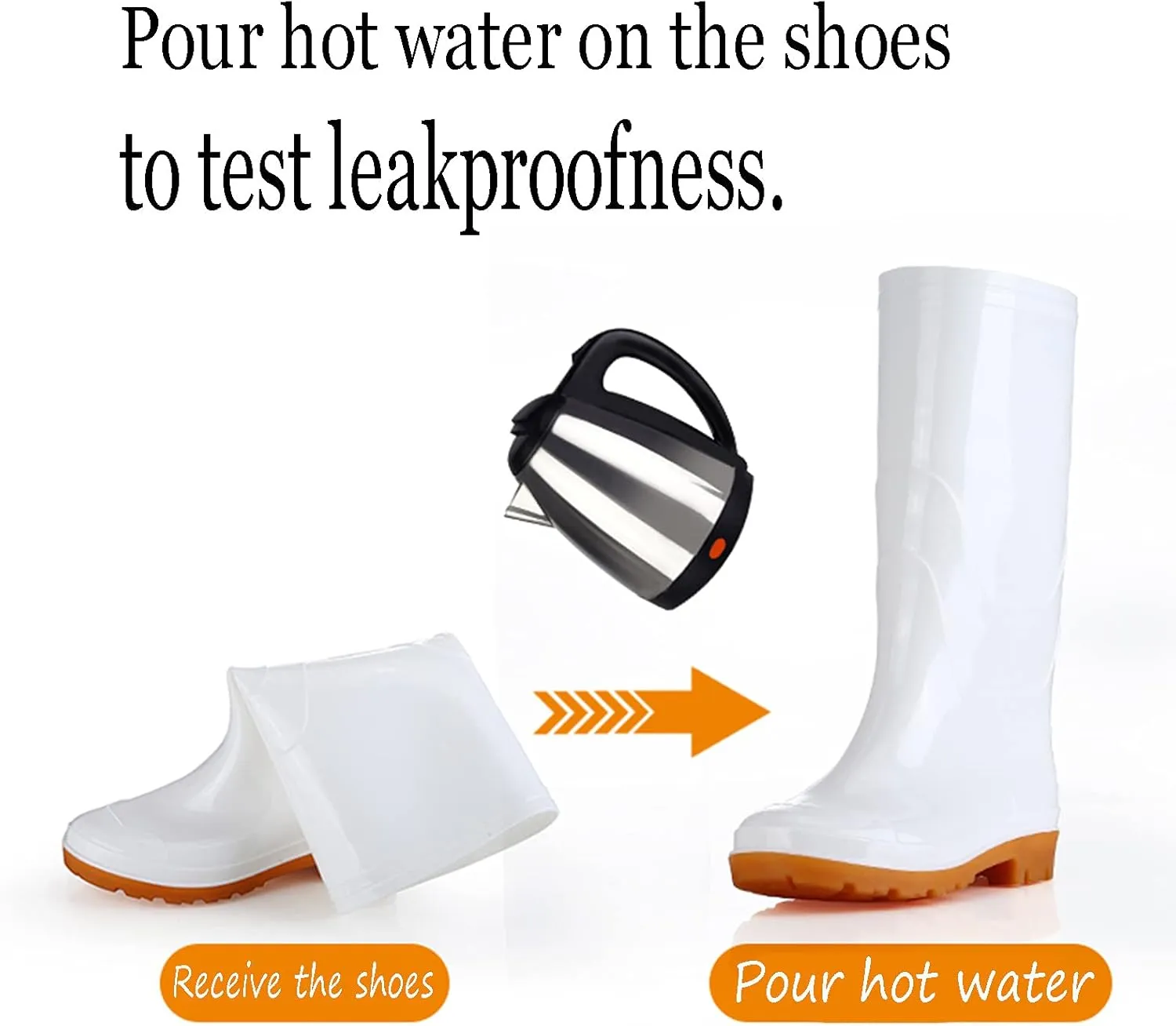 Rain Boots for Women Waterproof, Women's Mid Calf Rain Boots Waterproof Lightweight Garden Shoes Comfortable Anti-Slipping Rubber Shoes