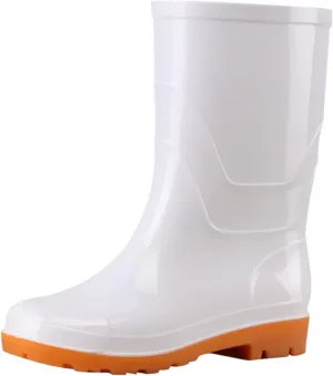 Rain Boots for Women Waterproof, Women's Mid Calf Rain Boots Waterproof Lightweight Garden Shoes Comfortable Anti-Slipping Rubber Shoes