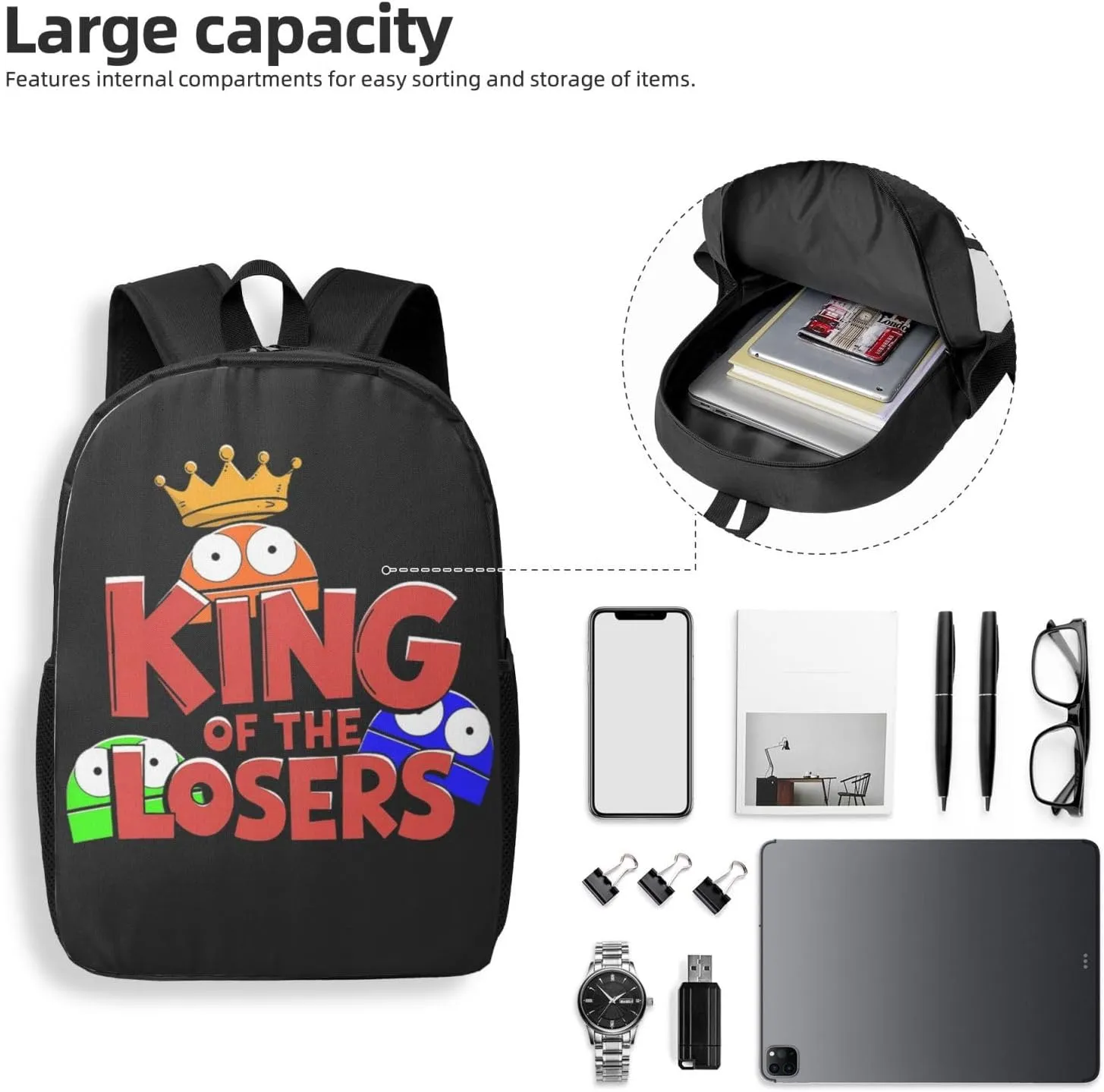 Repo Robot Game Backpack Lightweight Large Capacity Laptop Backpack Travel Backpacks For Unisex 17in