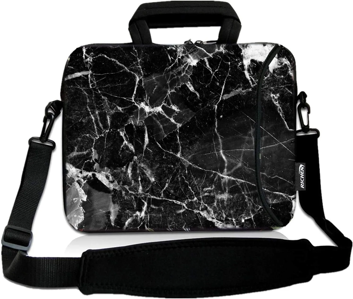 RICHEN 17 inch Laptop Shoulder Bag Carrying Case with Handle Fits 15.6/16/17/17.3/17.4 inch Laptop Notebook (16-17.3 inch, Black Marble)